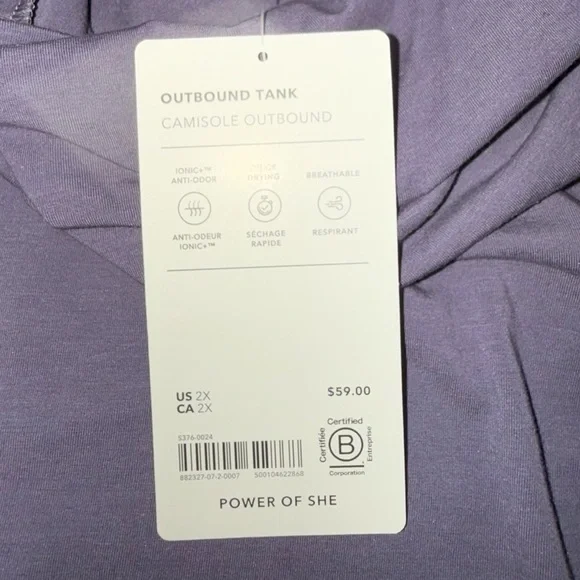 NWT ATHLETA Outbound Tank Plus 2X Nightfall Purple - Picture 6 of 14